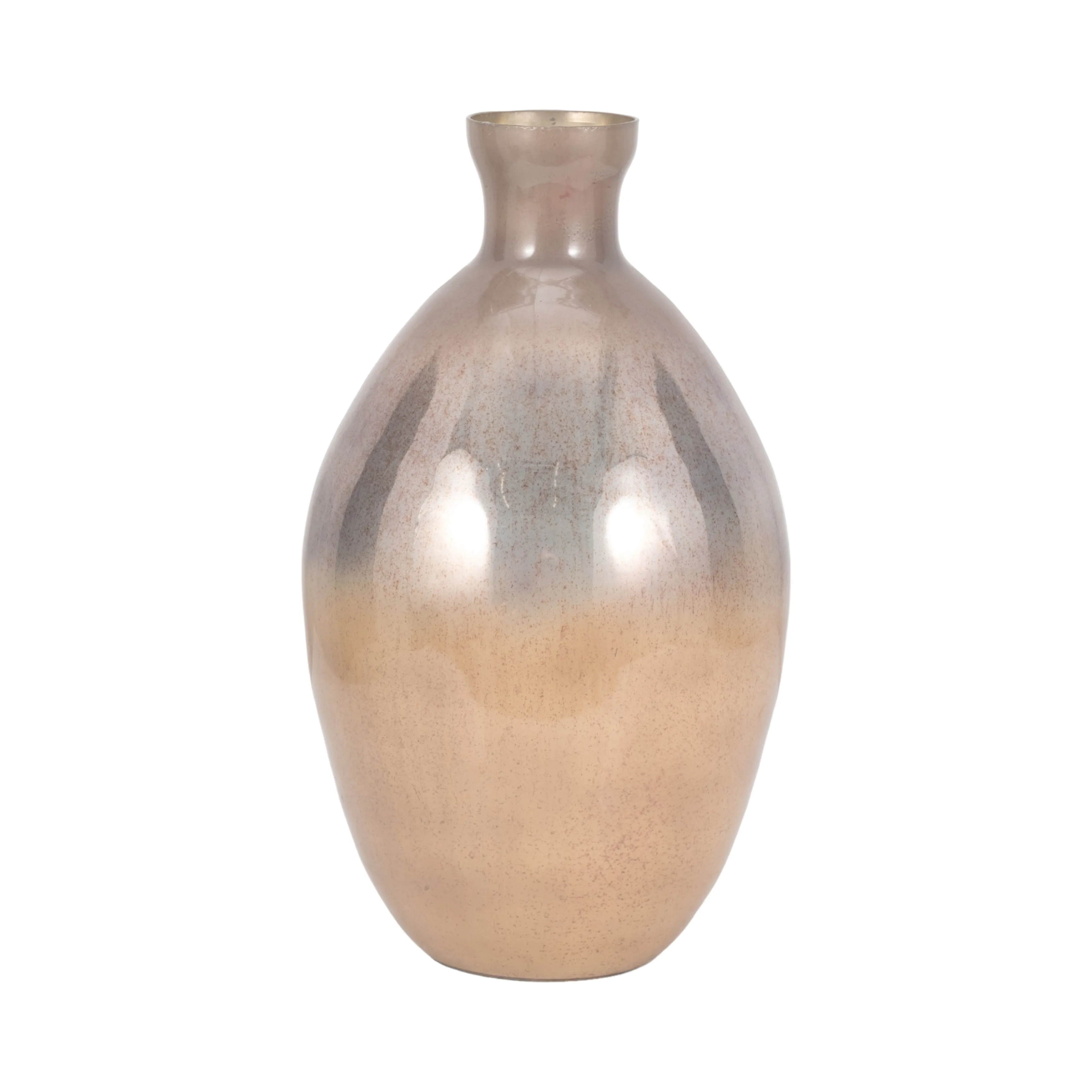 GLASS, 18" BULBOUS VASE, CHAMPAGNE