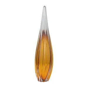 GLASS, 19" PAPERWEIGHT AMBER