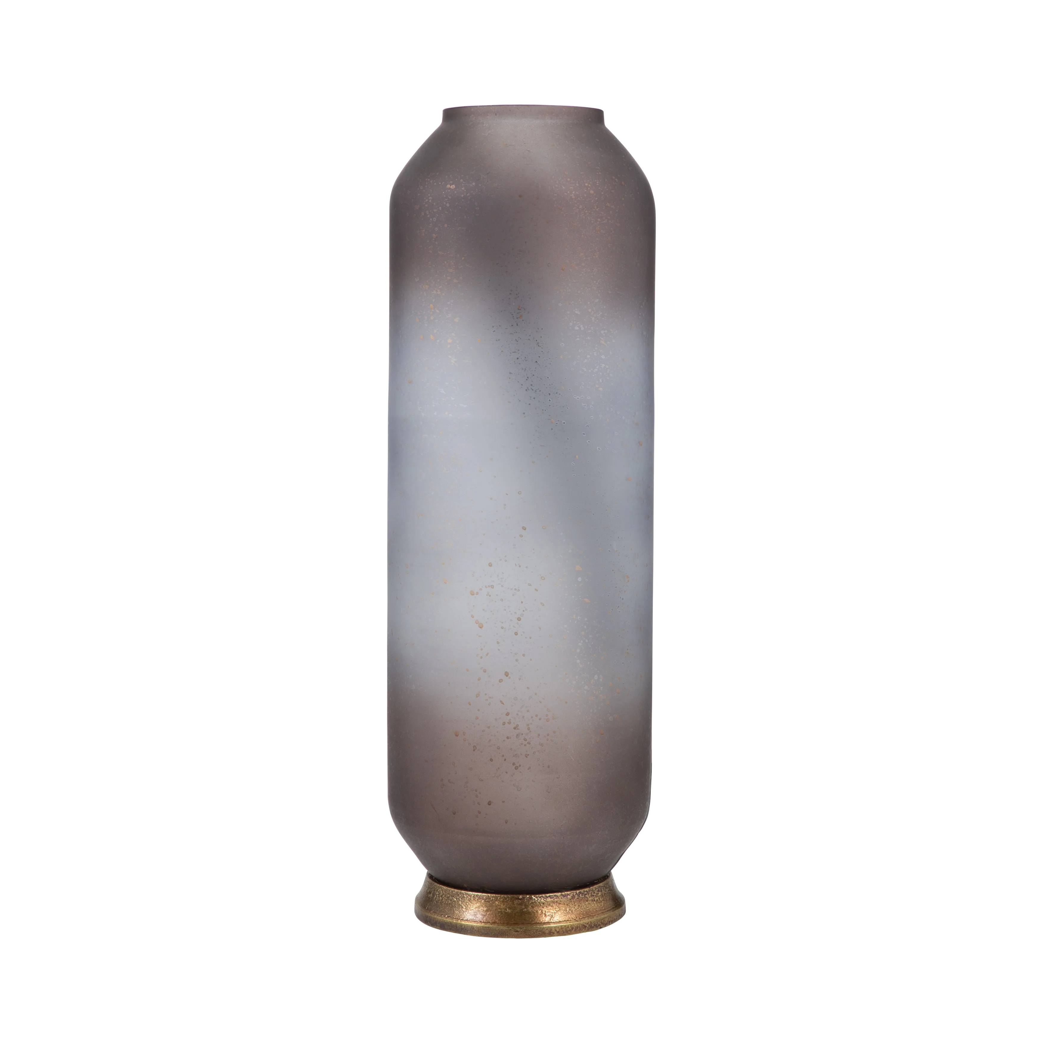 GLASS, 20" METALLIC DETAIL VASE,  BLUSH