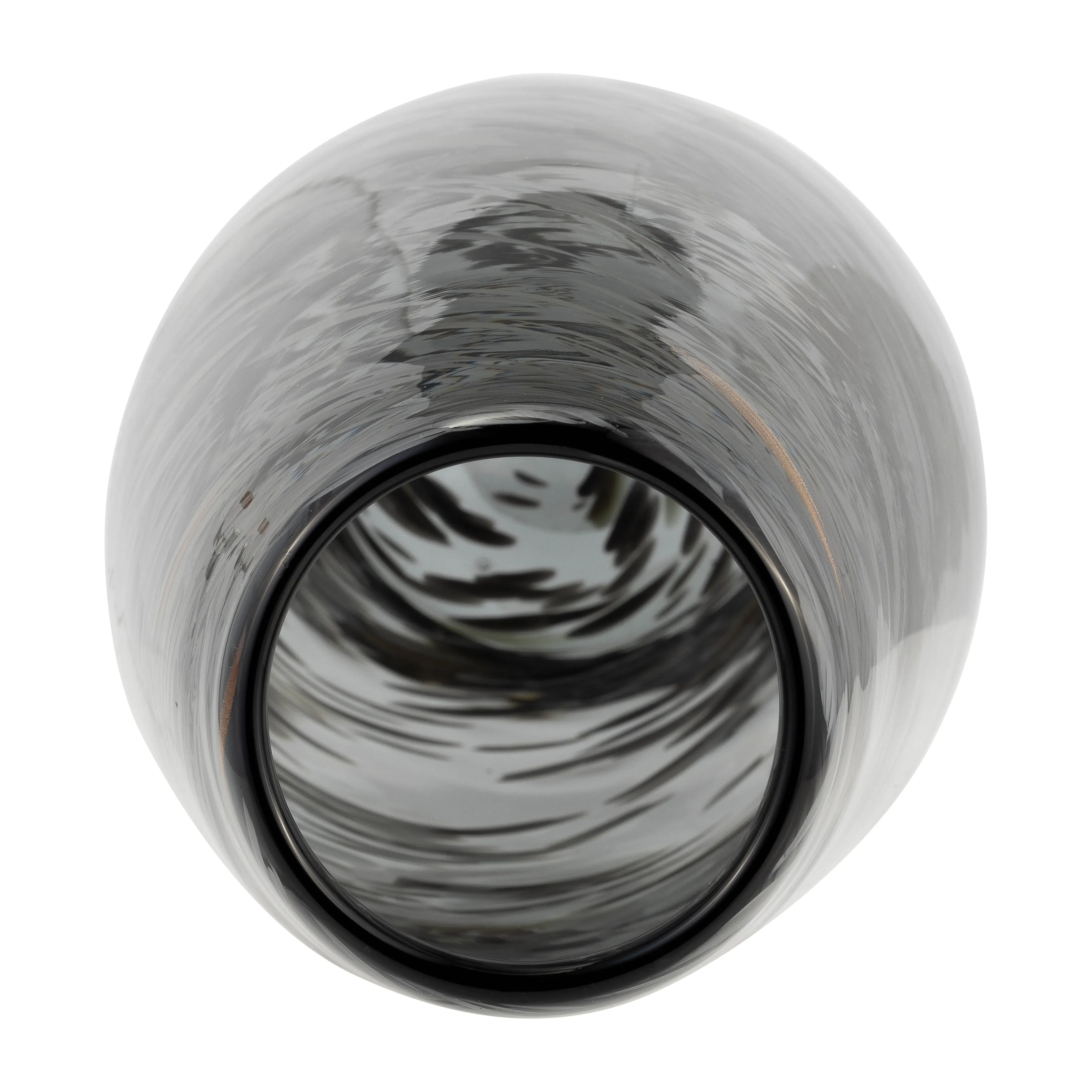 GLASS, 20"H SWIRL VASE, BLACK