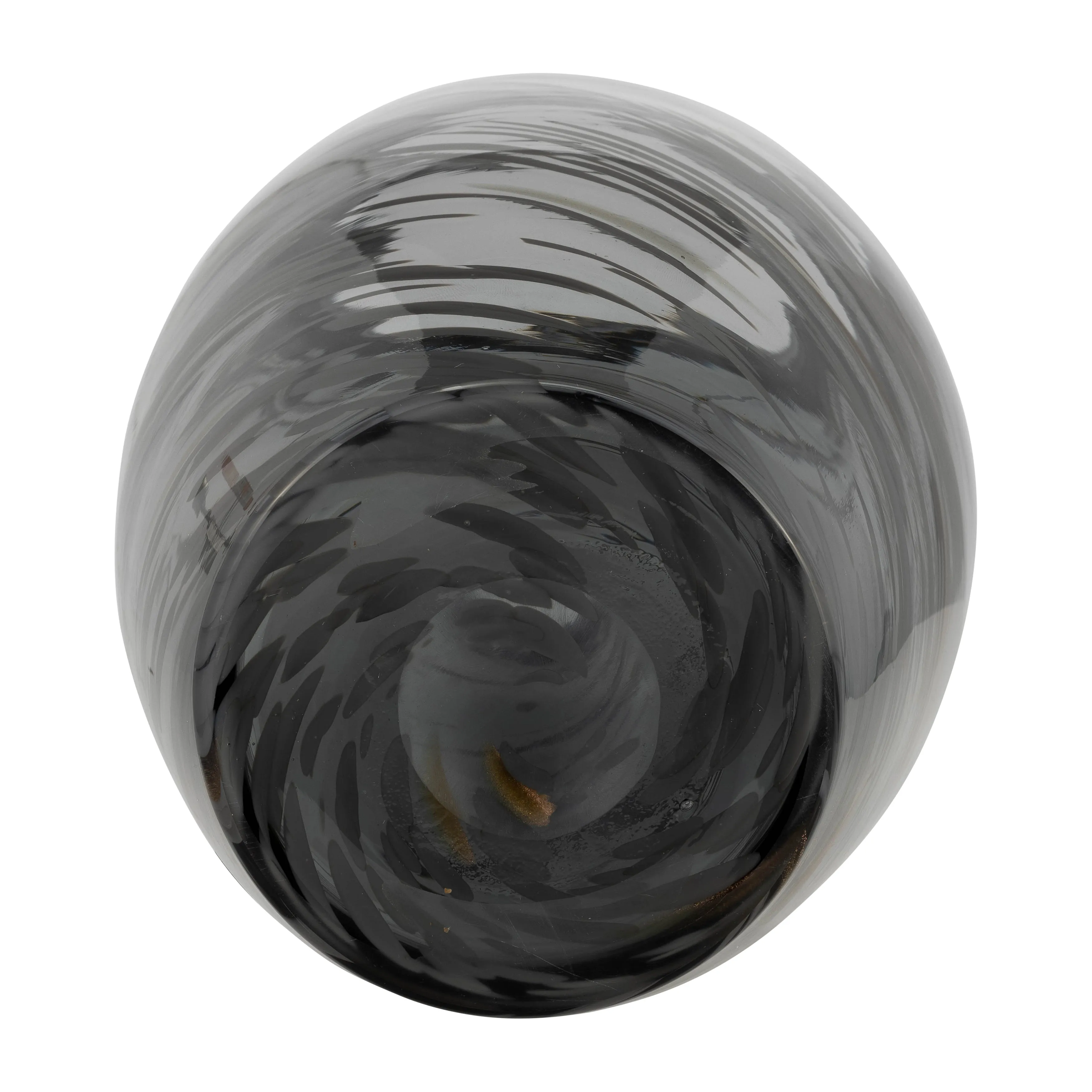GLASS, 20"H SWIRL VASE, BLACK