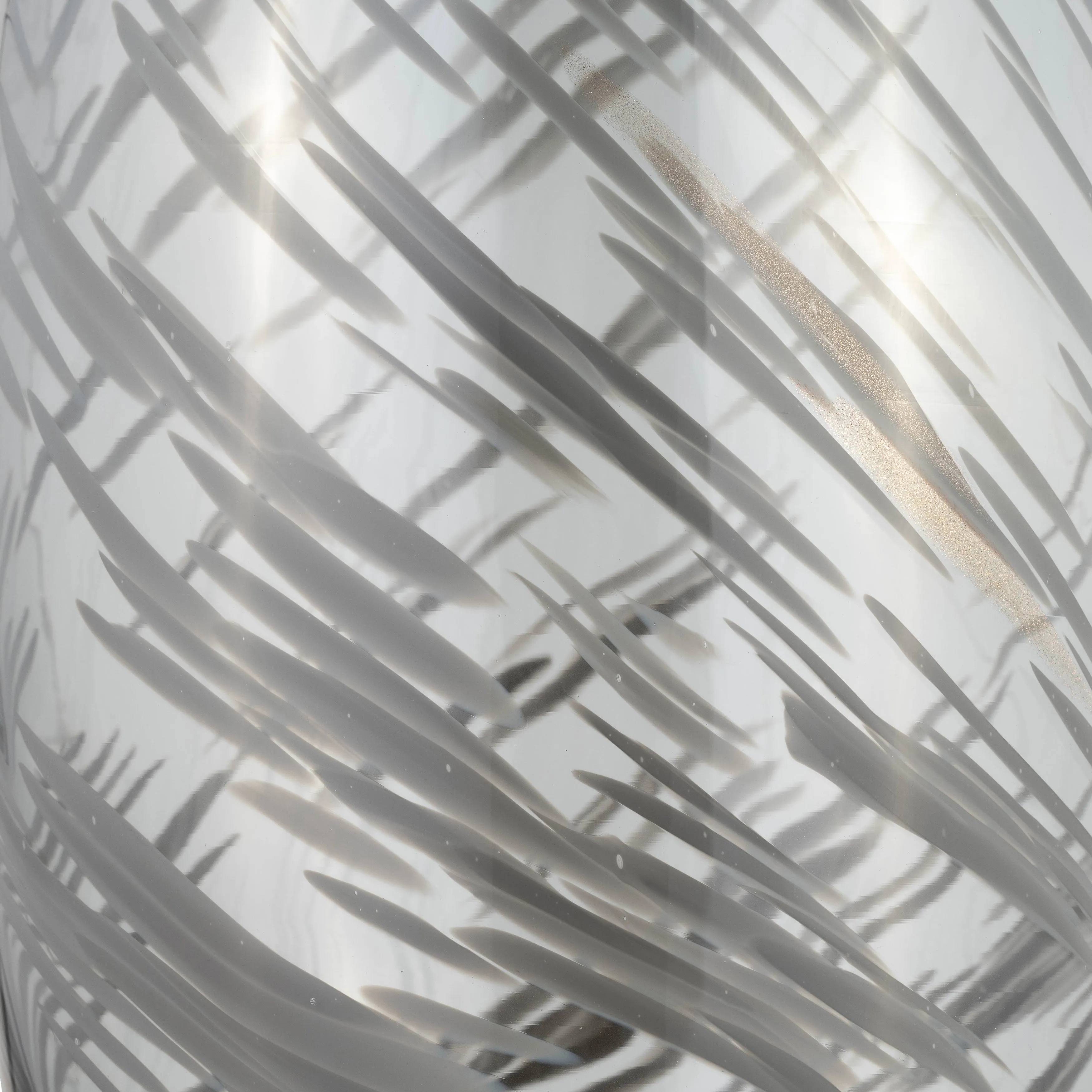 GLASS, 20"H SWIRL VASE, BLACK