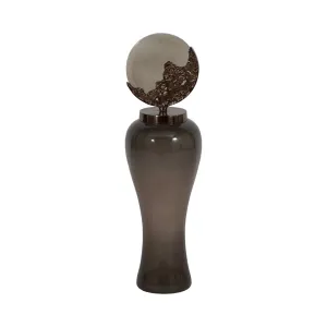 GLASS, 30" MID-CENTURY FLOOR VASE, MULTI, KD