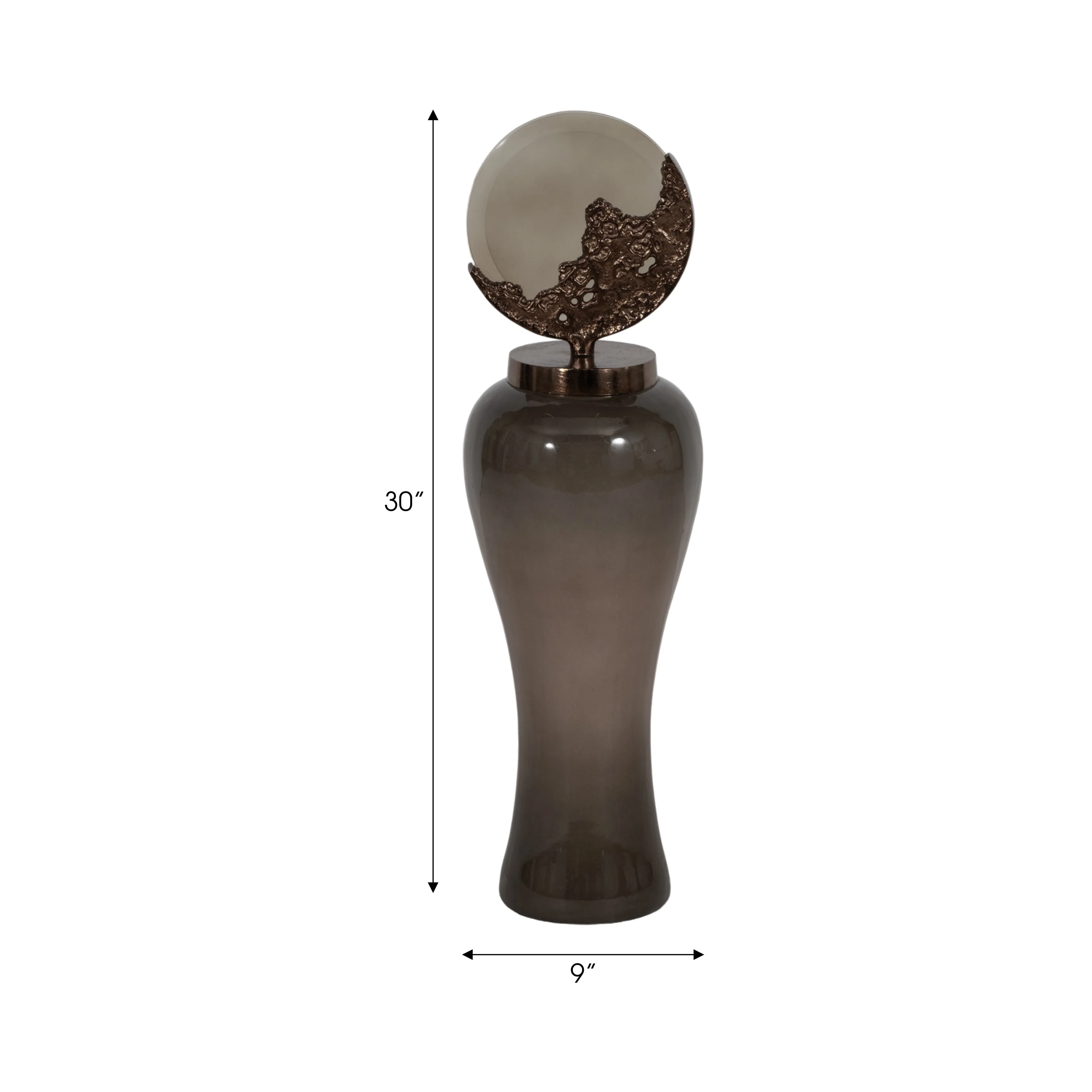 GLASS, 30" MID-CENTURY FLOOR VASE, MULTI, KD