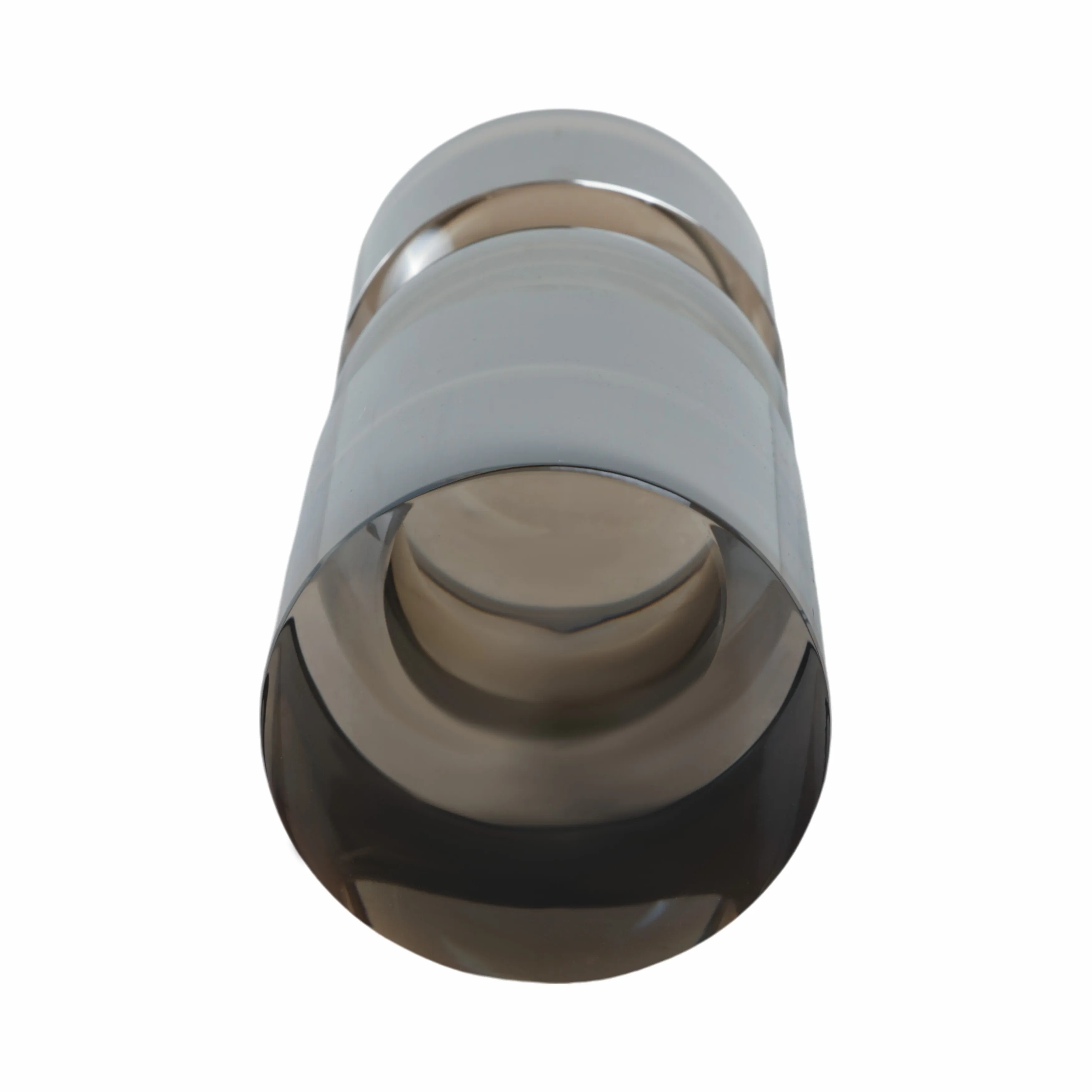GLASS 6"H PILLAR CANDLE HOLDER, SMOKE