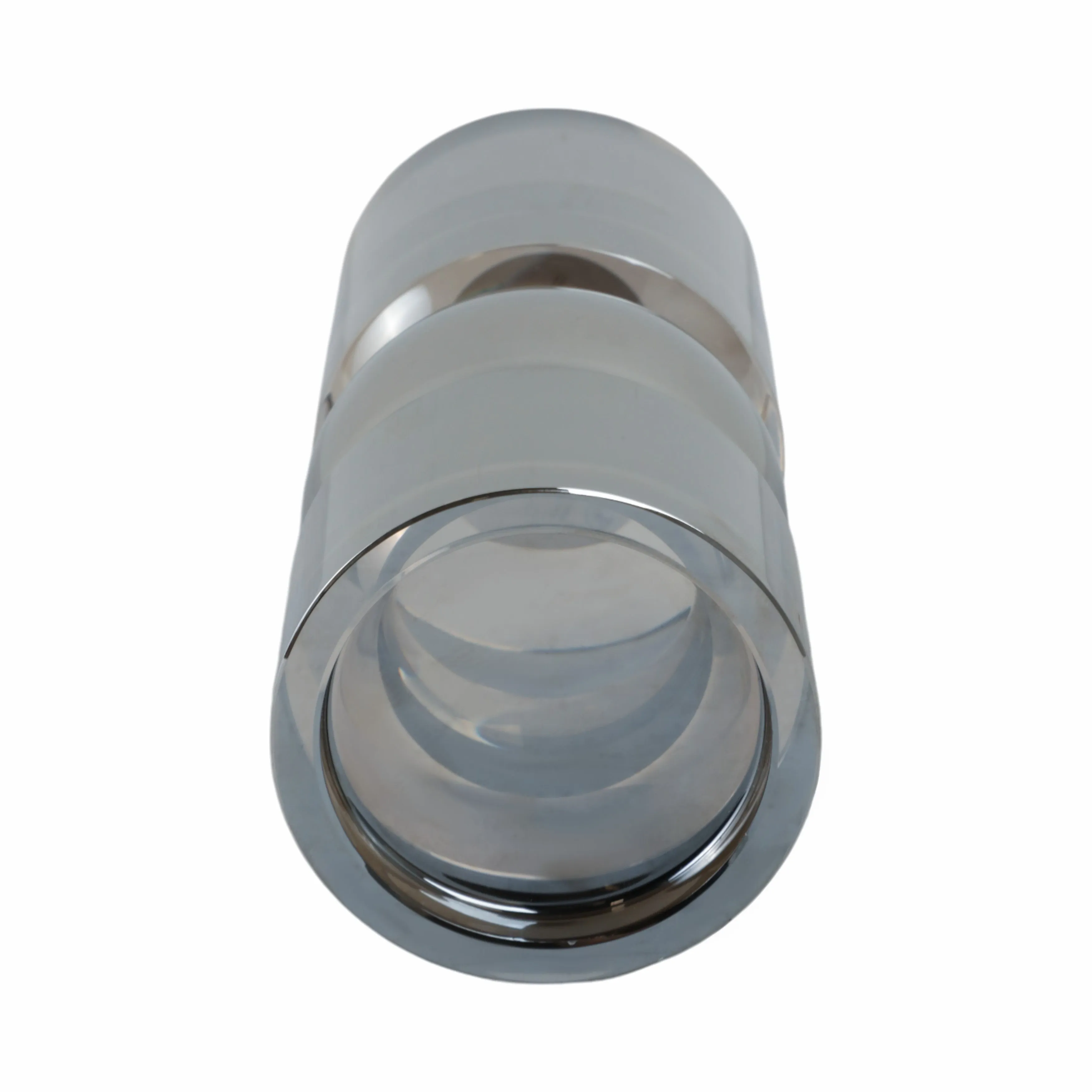 GLASS 6"H PILLAR CANDLE HOLDER, SMOKE