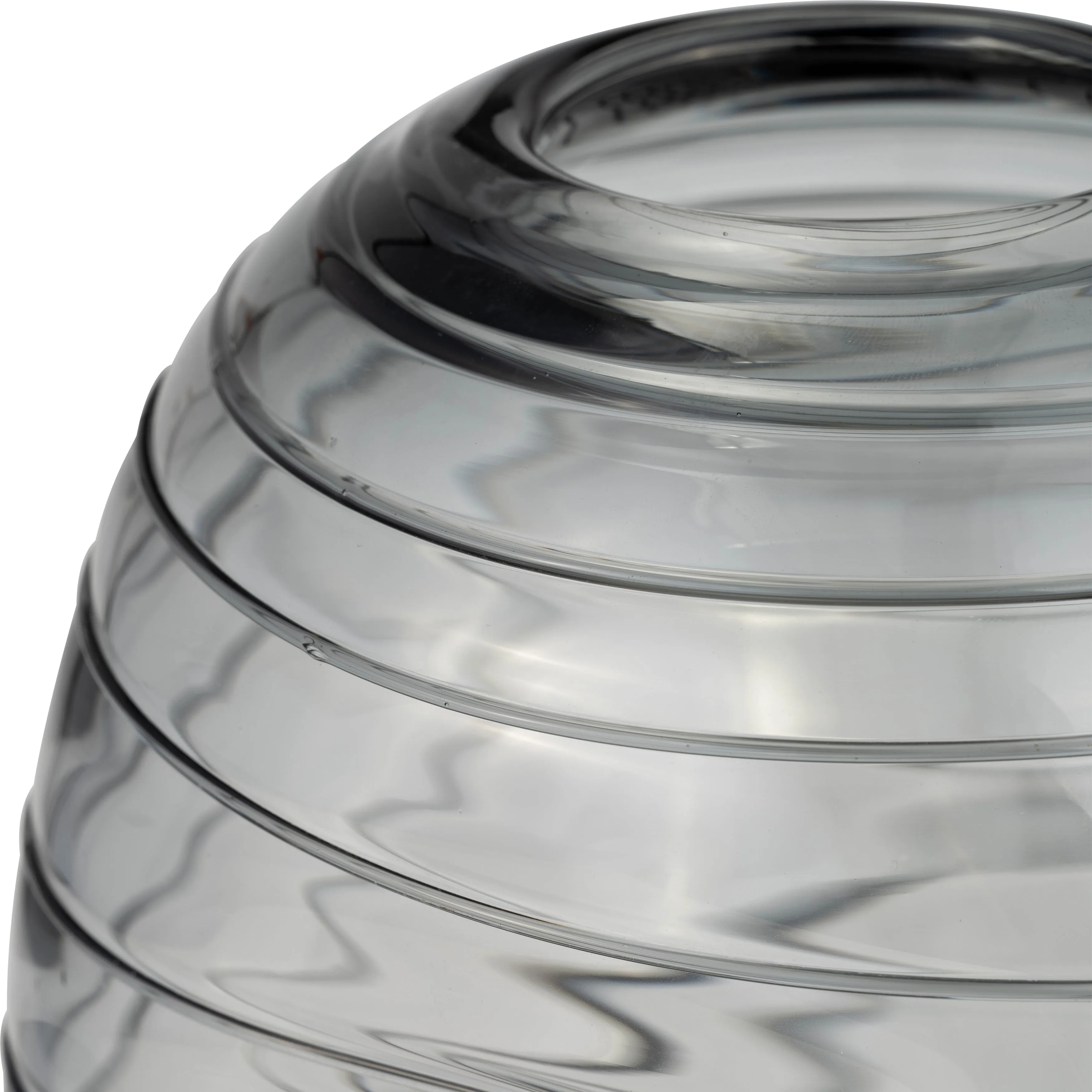 GLASS, 8"H PINCHED VASE, SMOKE