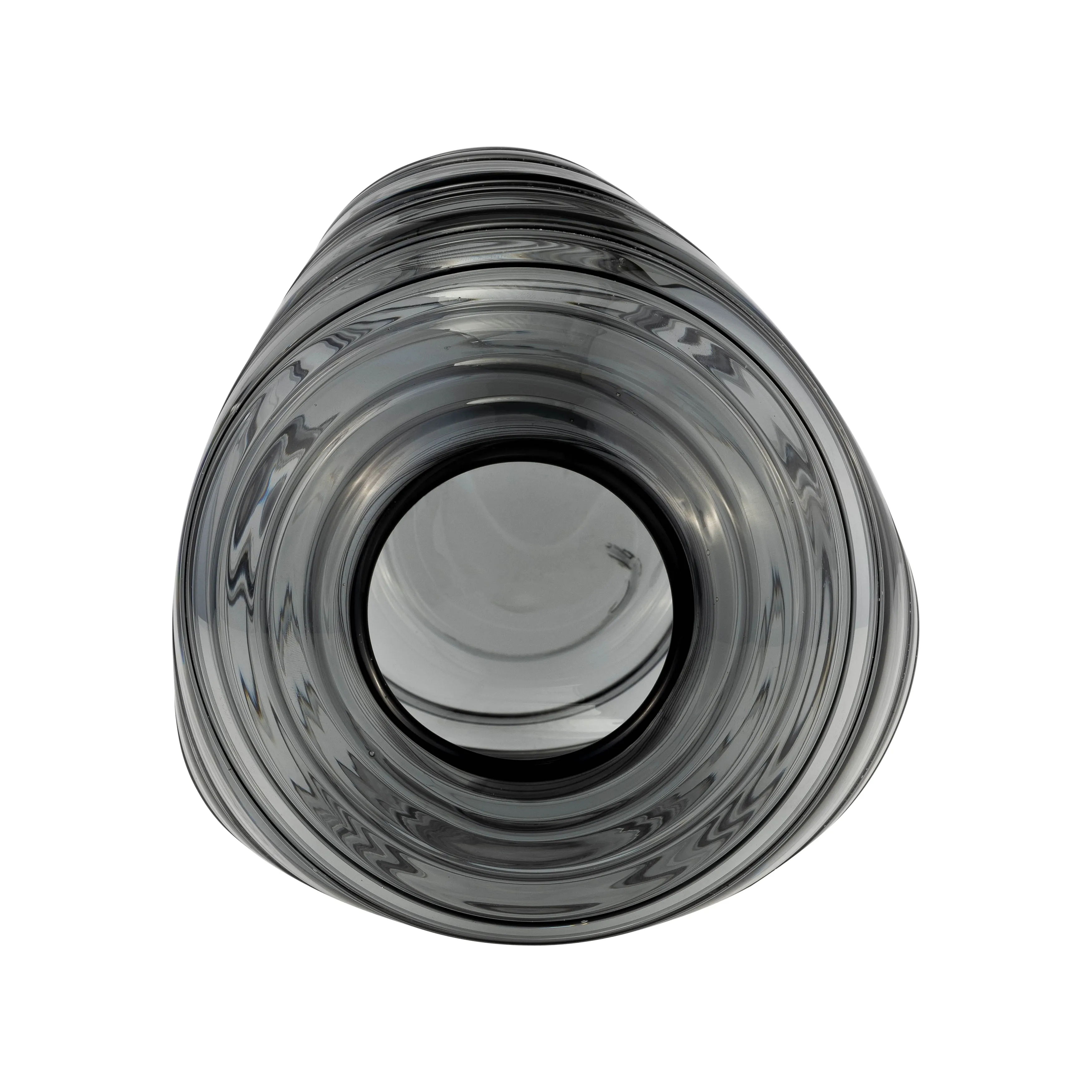 GLASS, 8"H PINCHED VASE, SMOKE