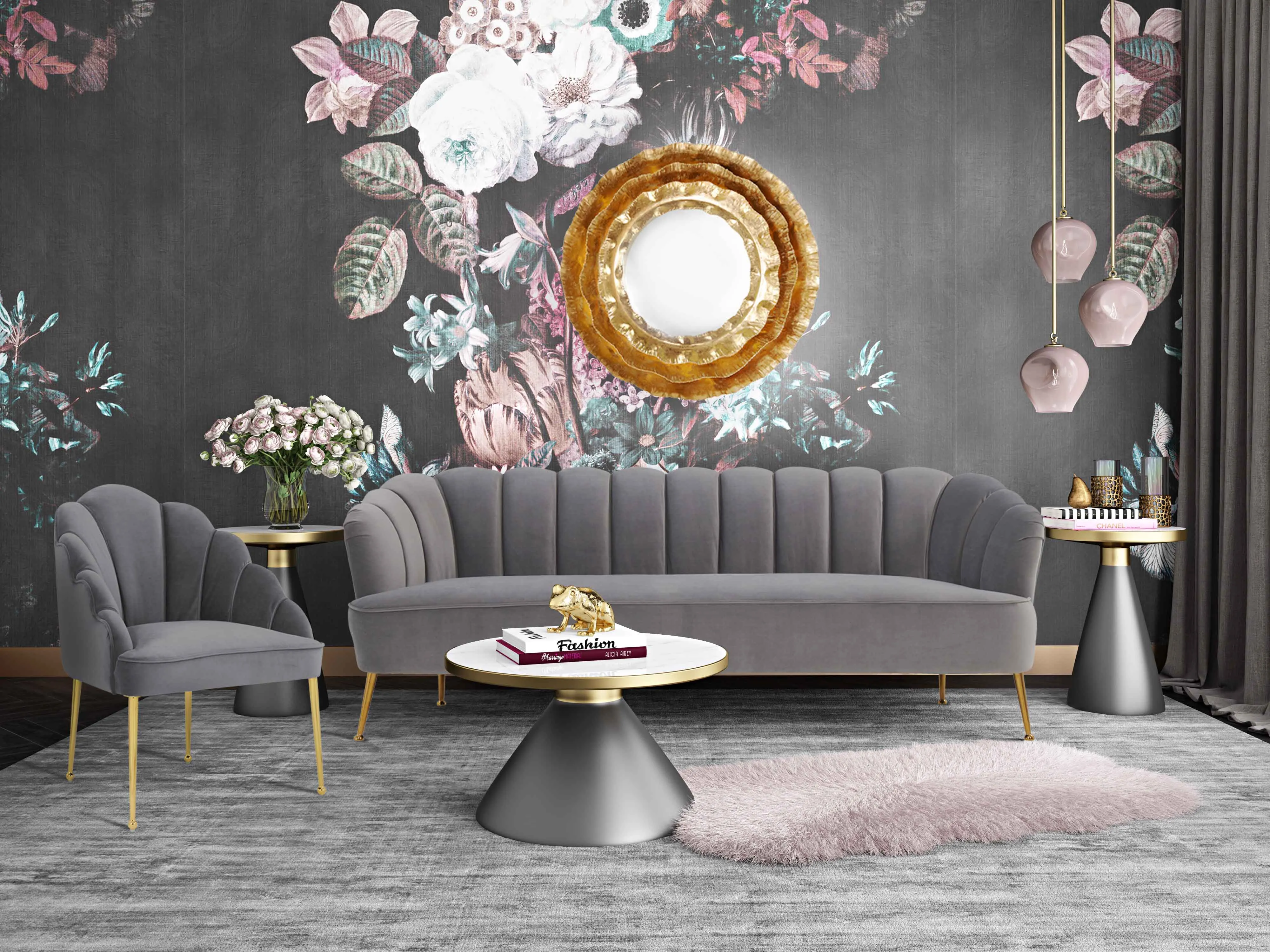 Grey Daisy 4 seater