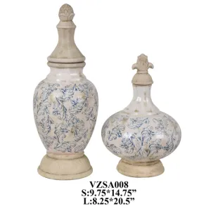 Hammett Lidded Vases,Set of 2