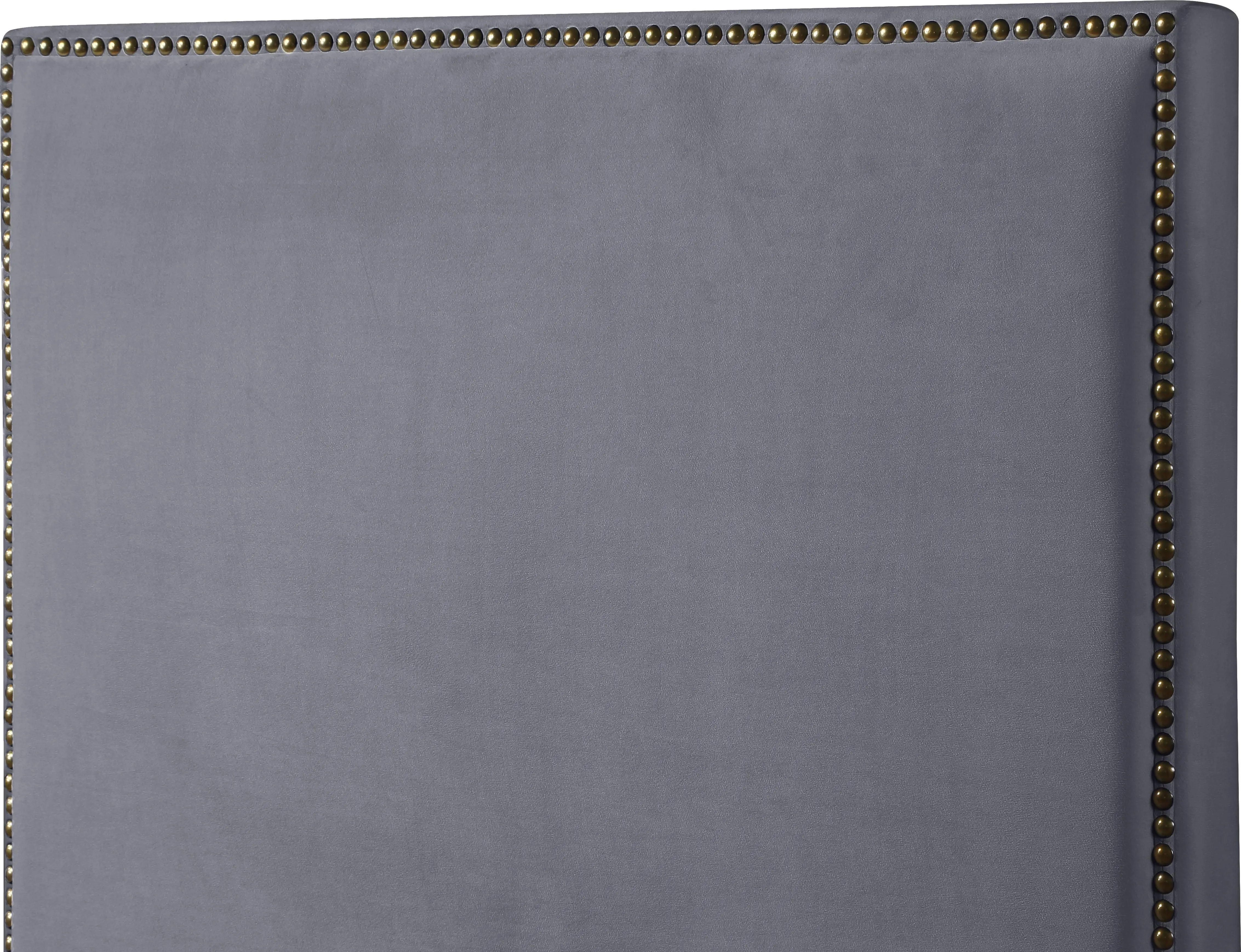 Harlie Grey Velvet King Bed