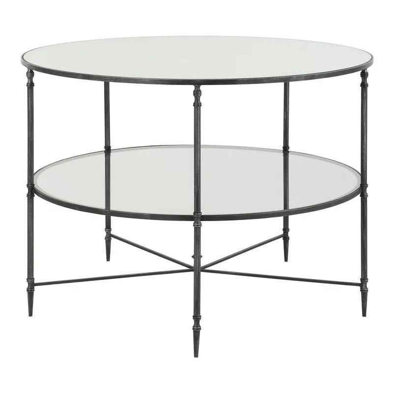 Henzler 106 W x 76 H x 106 D Round Coffee Table with Mirror Top