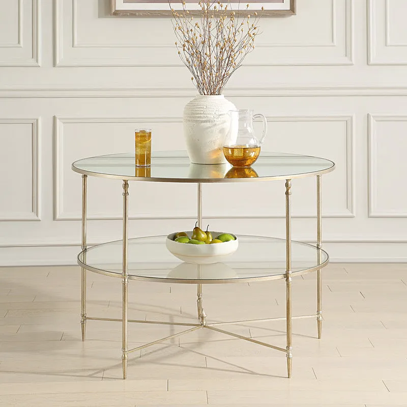 Henzler 106 W x 76 H x 106 D Round Coffee Table with Mirror Top