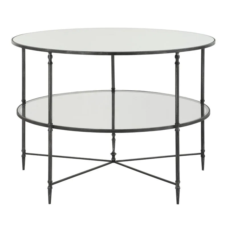 Henzler 106 W x 76 H x 106 D Round Coffee Table with Mirror Top