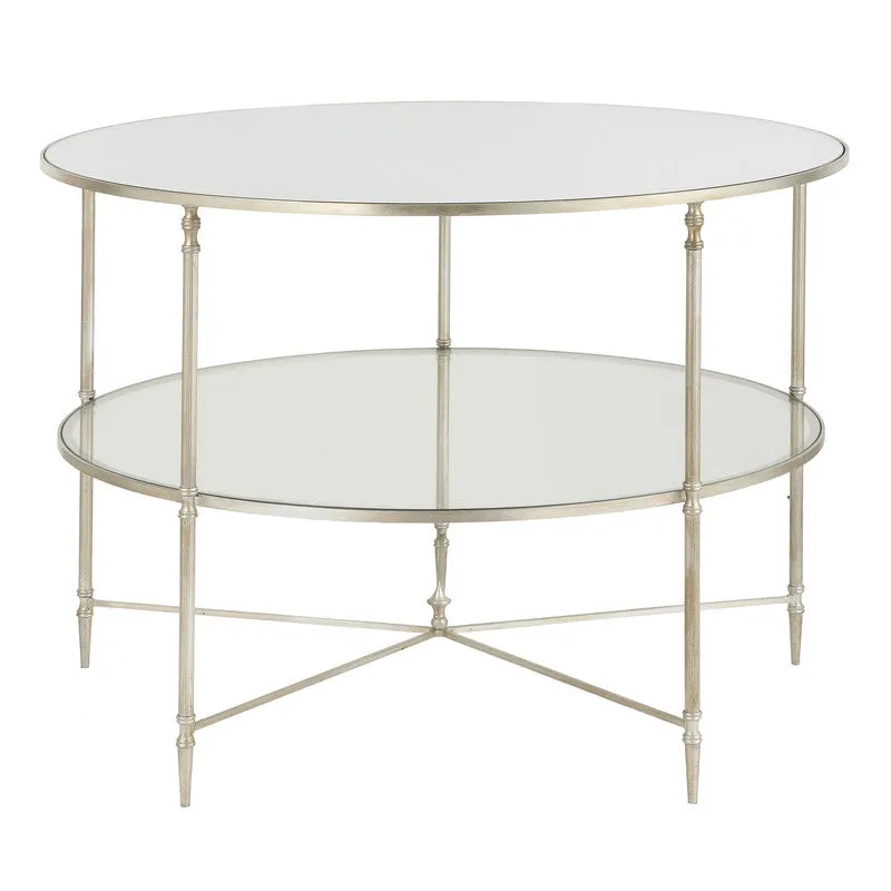Henzler 106 W x 76 H x 106 D Round Coffee Table with Mirror Top
