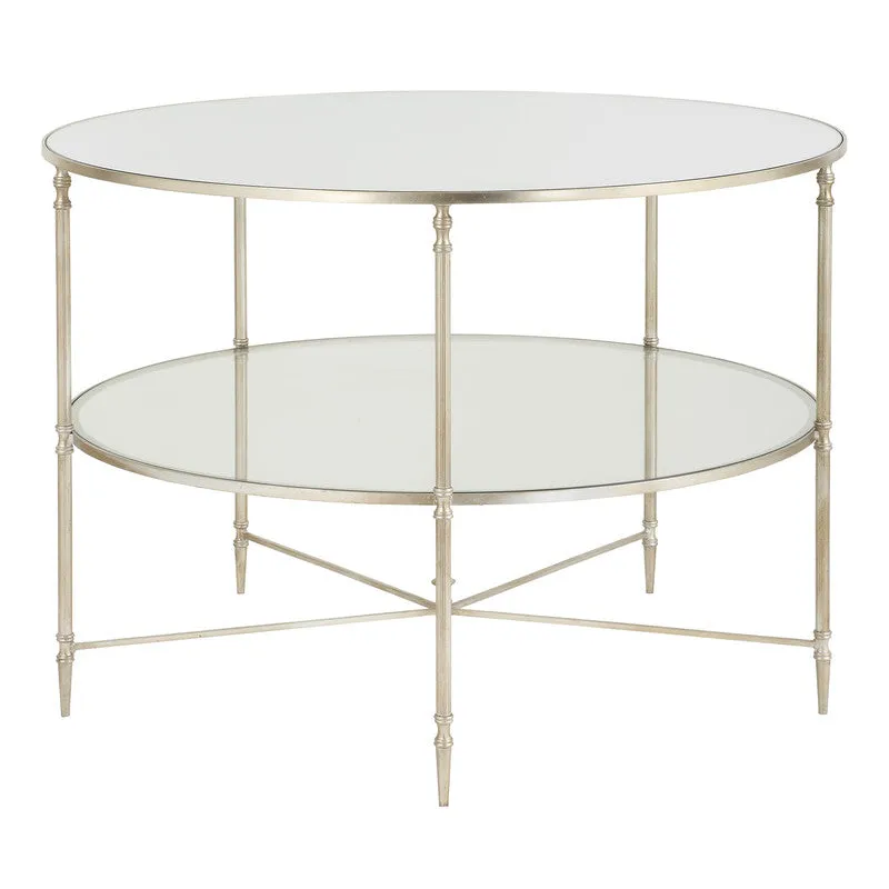 Henzler 106 W x 76 H x 106 D Round Coffee Table with Mirror Top