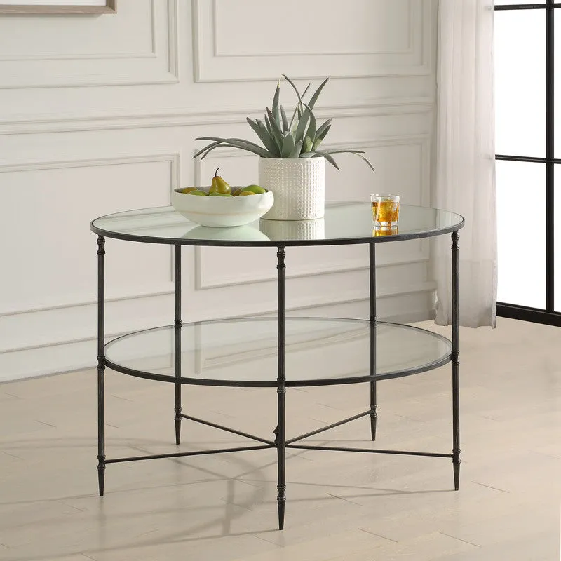 Henzler 106 W x 76 H x 106 D Round Coffee Table with Mirror Top
