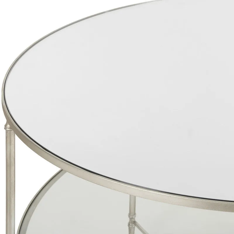 Henzler 106 W x 76 H x 106 D Round Coffee Table with Mirror Top