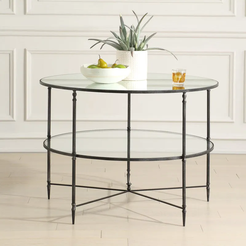 Henzler 106 W x 76 H x 106 D Round Coffee Table with Mirror Top