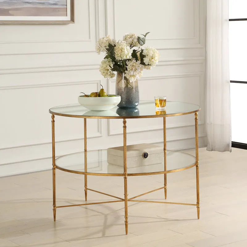 Henzler 106 W x 76 H x 106 D Round Coffee Table with Mirror Top