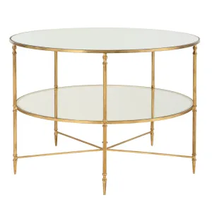 Henzler 106 W x 76 H x 106 D Round Coffee Table with Mirror Top