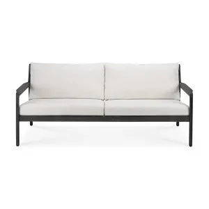 Jack Outdoor Fabric 3 Seater Sofa (Teak Black, Off White)