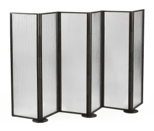 JC Modern - Langkawi Collection - Dark Brown Ash & Grooved Glass Screen