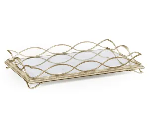 JC Modern - Luxe Collection - glomis & Silver Iron Rectangular Tray