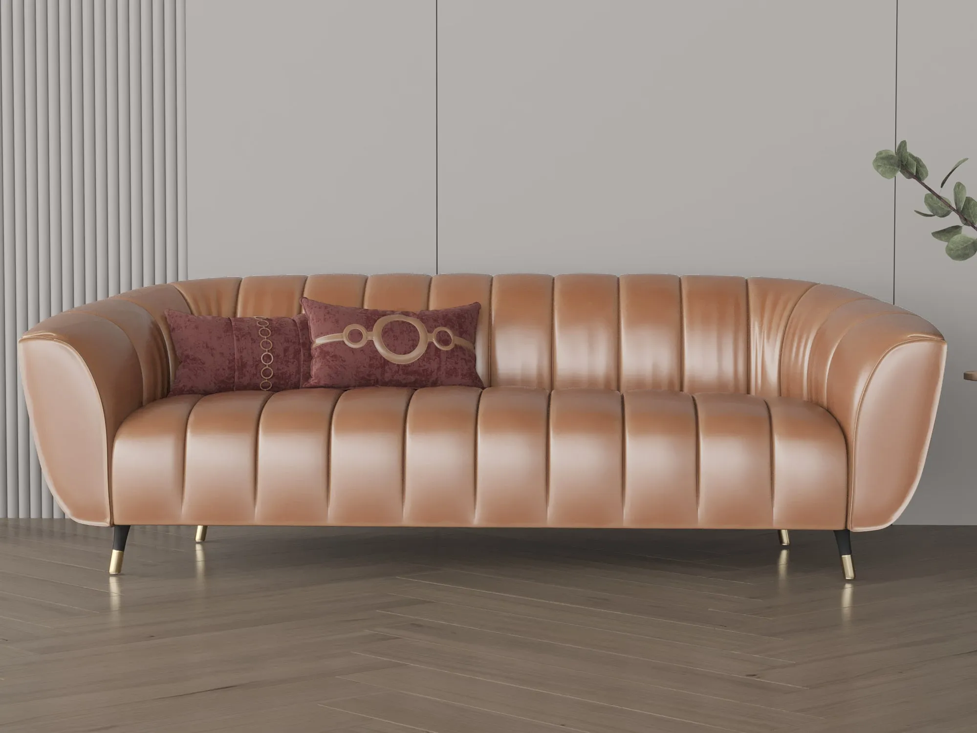 Leather sofa size 230x85x45 cm