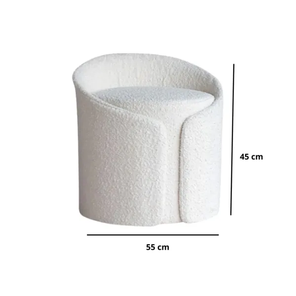 Leon- smart single seater sofa made of boucl fabric