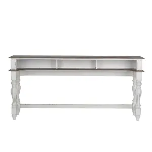 Liberty Magnolia Manor Console Bar Table in Antique White