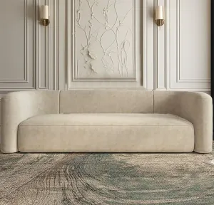 Light Beige Velvet Sofa 225x83x40 cm
