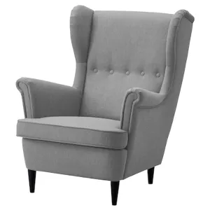 Linen Chair king with Two Wings - Light Gray - E3