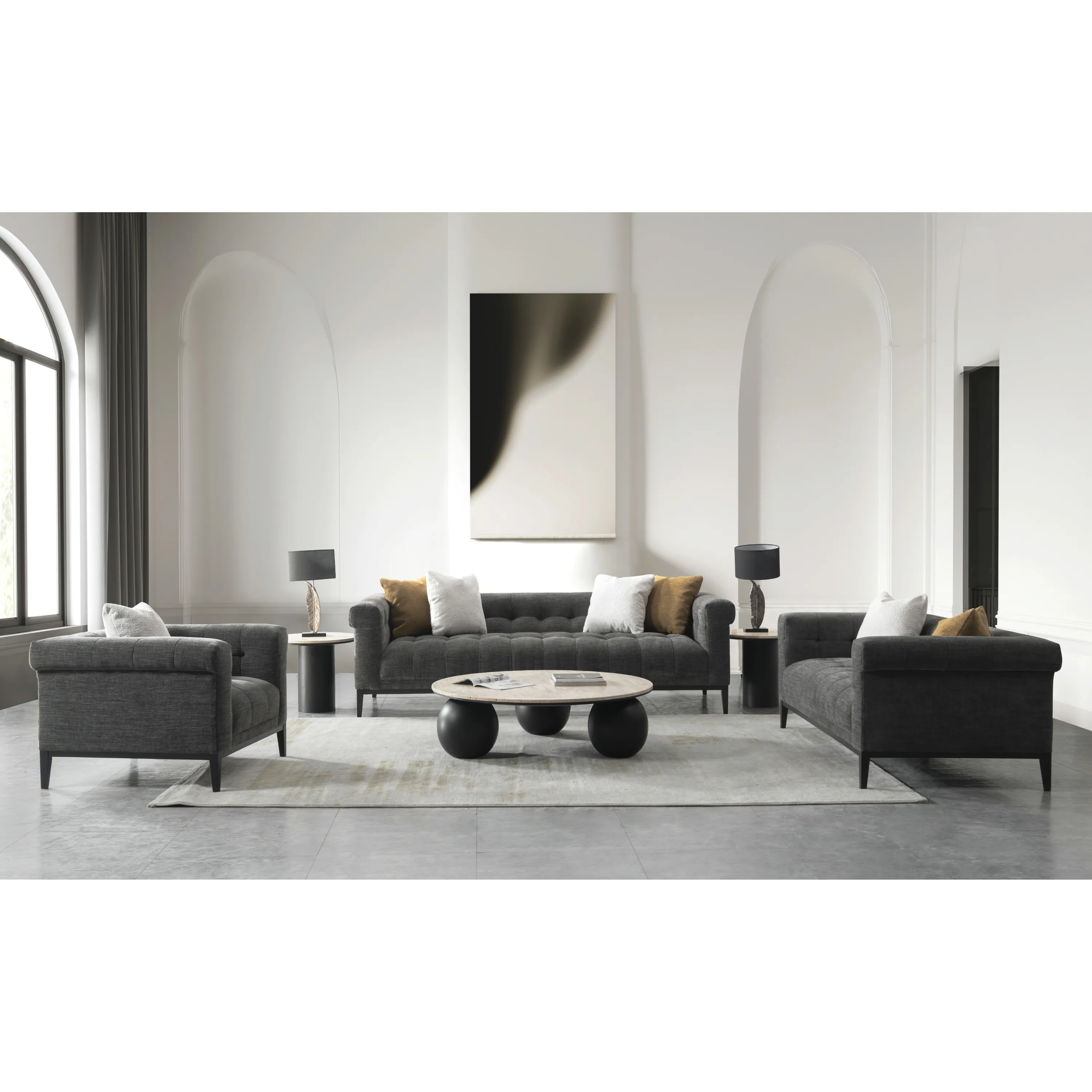 Mara Charcoal Sofa W238
