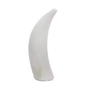 MARBLE 8"H ANTLER DECO, WHITE
