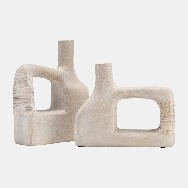 Marble, 9"H Horseshoe Tabletop Deco, White