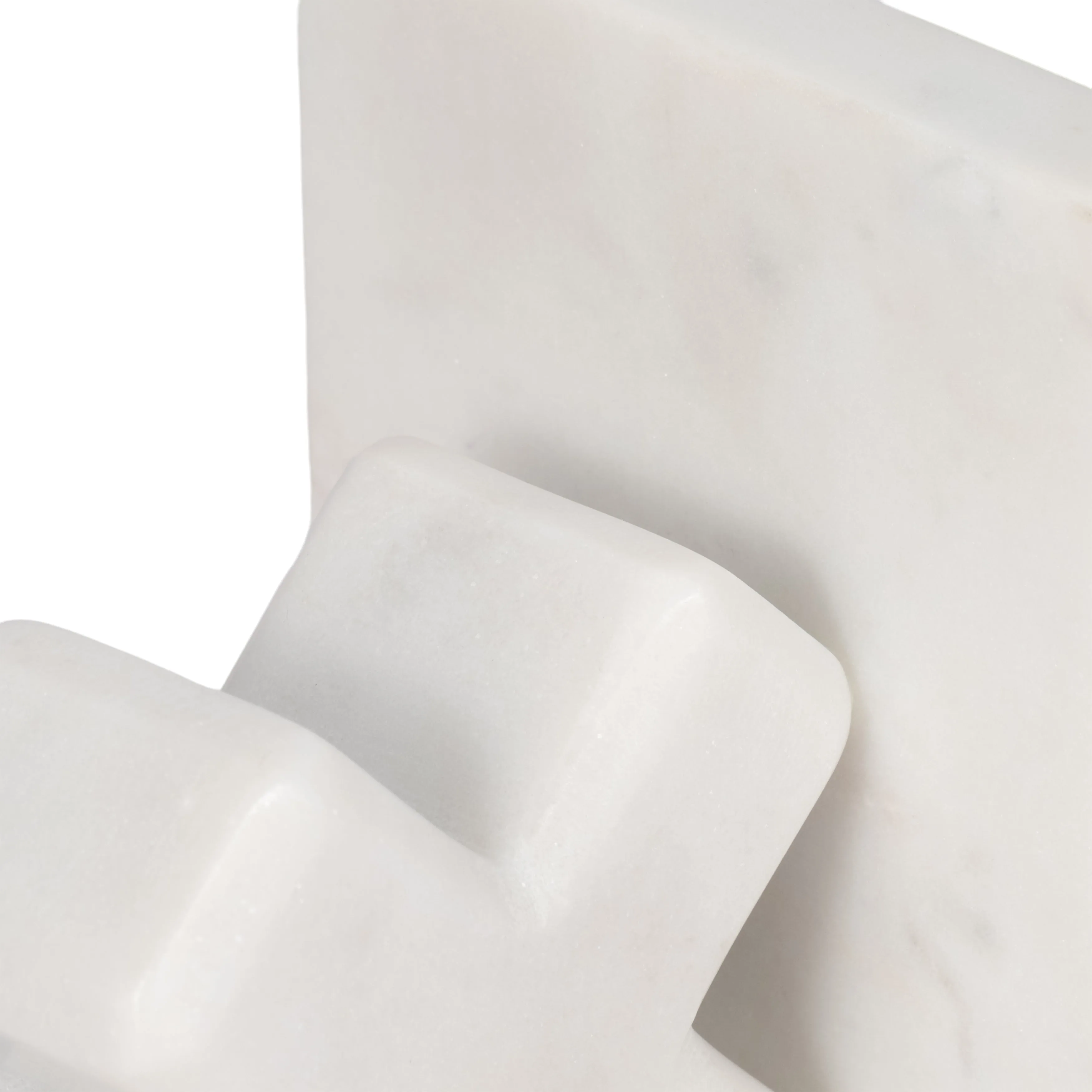 MARBLE, S/2 5" X & O BOOKENDS, WHITE