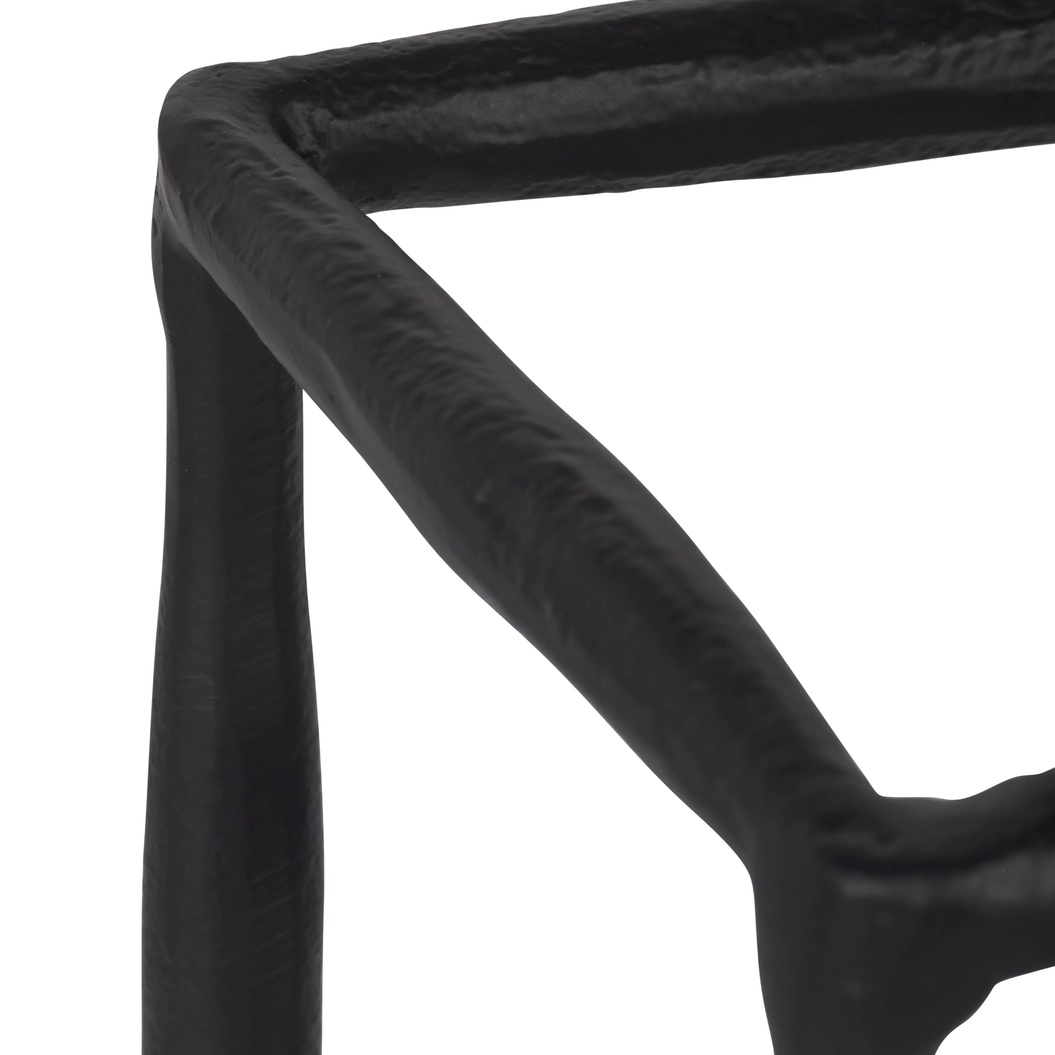 METAL, 12" OPEN SQUARE HURRICANE HOLDER, BLACK