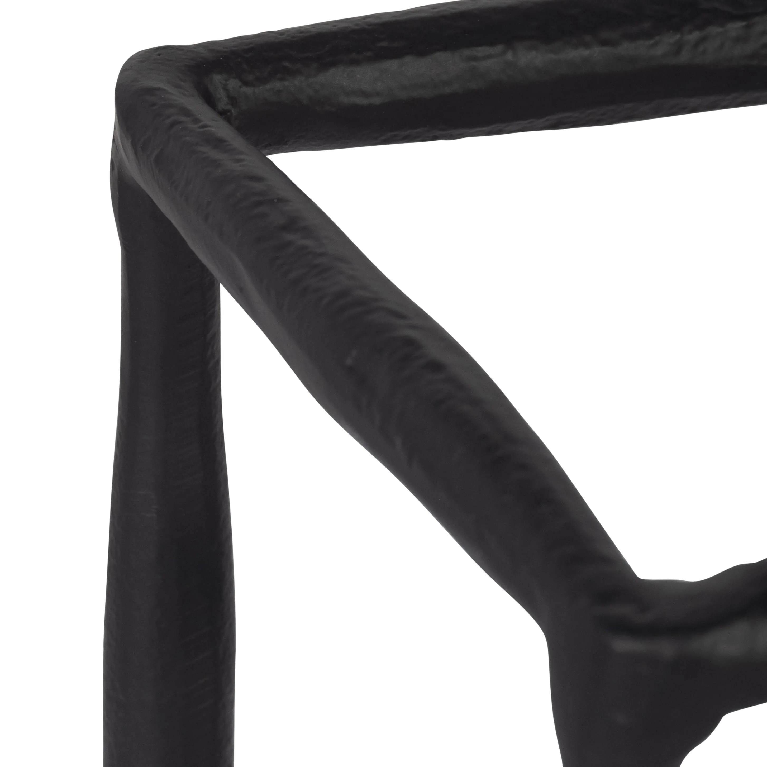METAL, 12" OPEN SQUARE HURRICANE HOLDER, BLACK