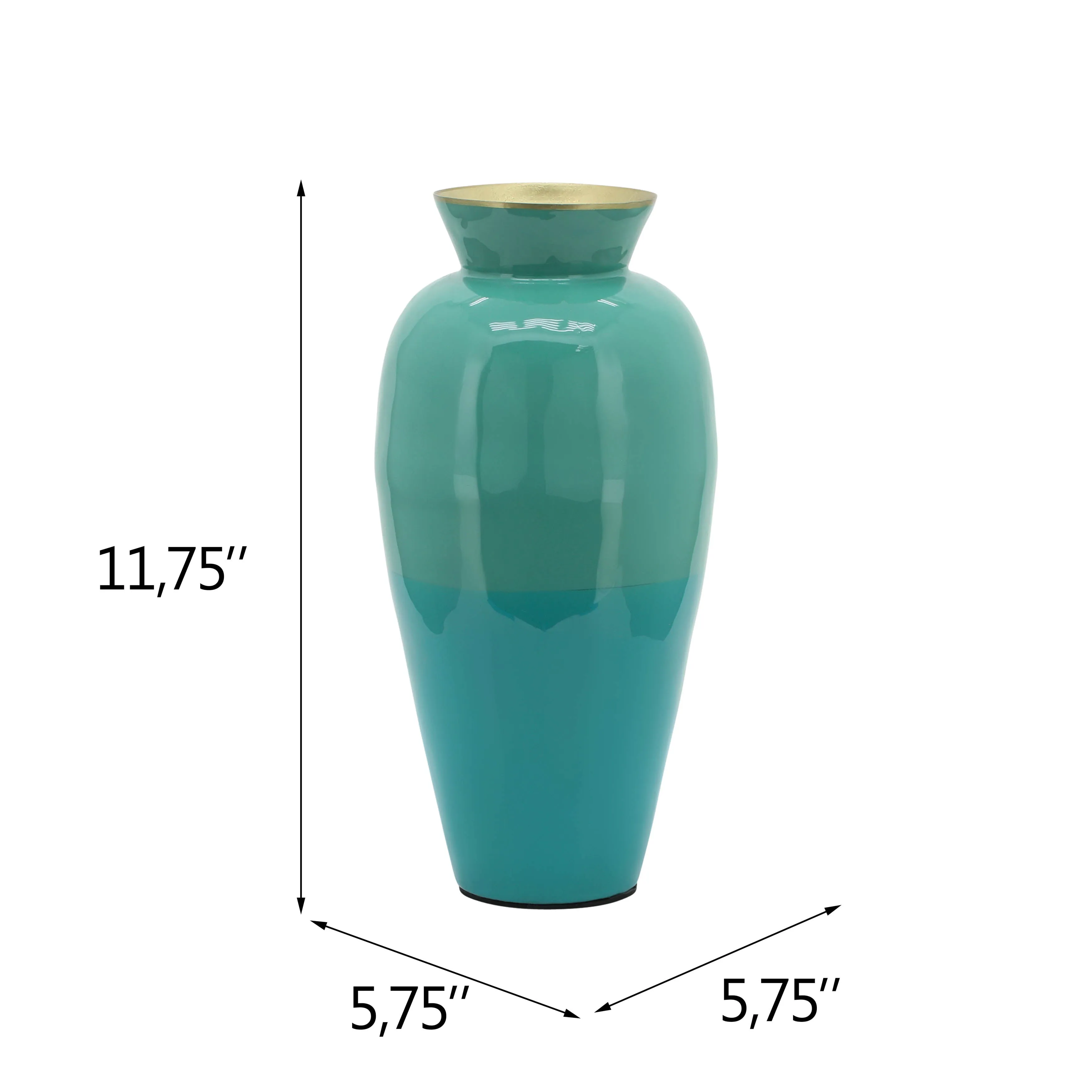 METAL 12" POSY VASE, GREEN