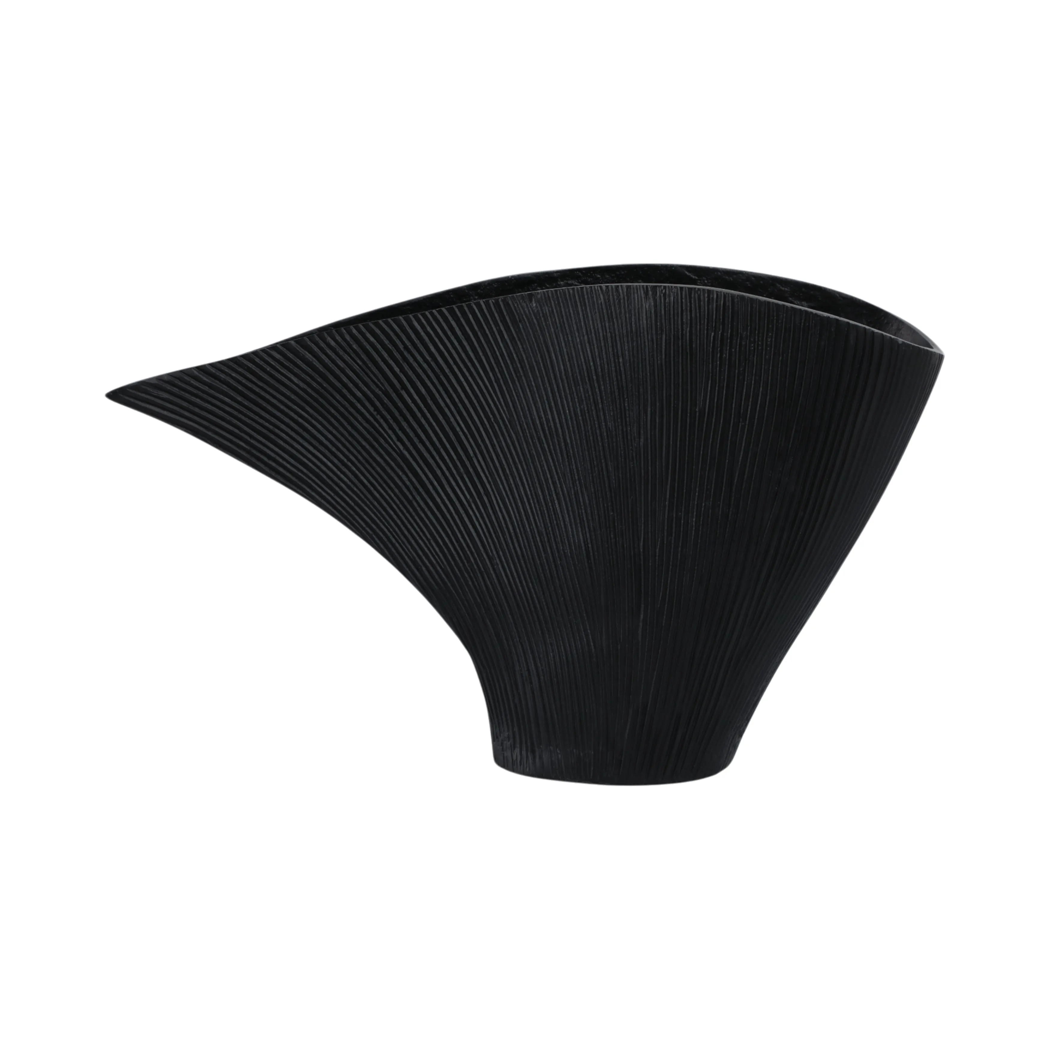 Metal, 16" Corinth Medium Black Vase
