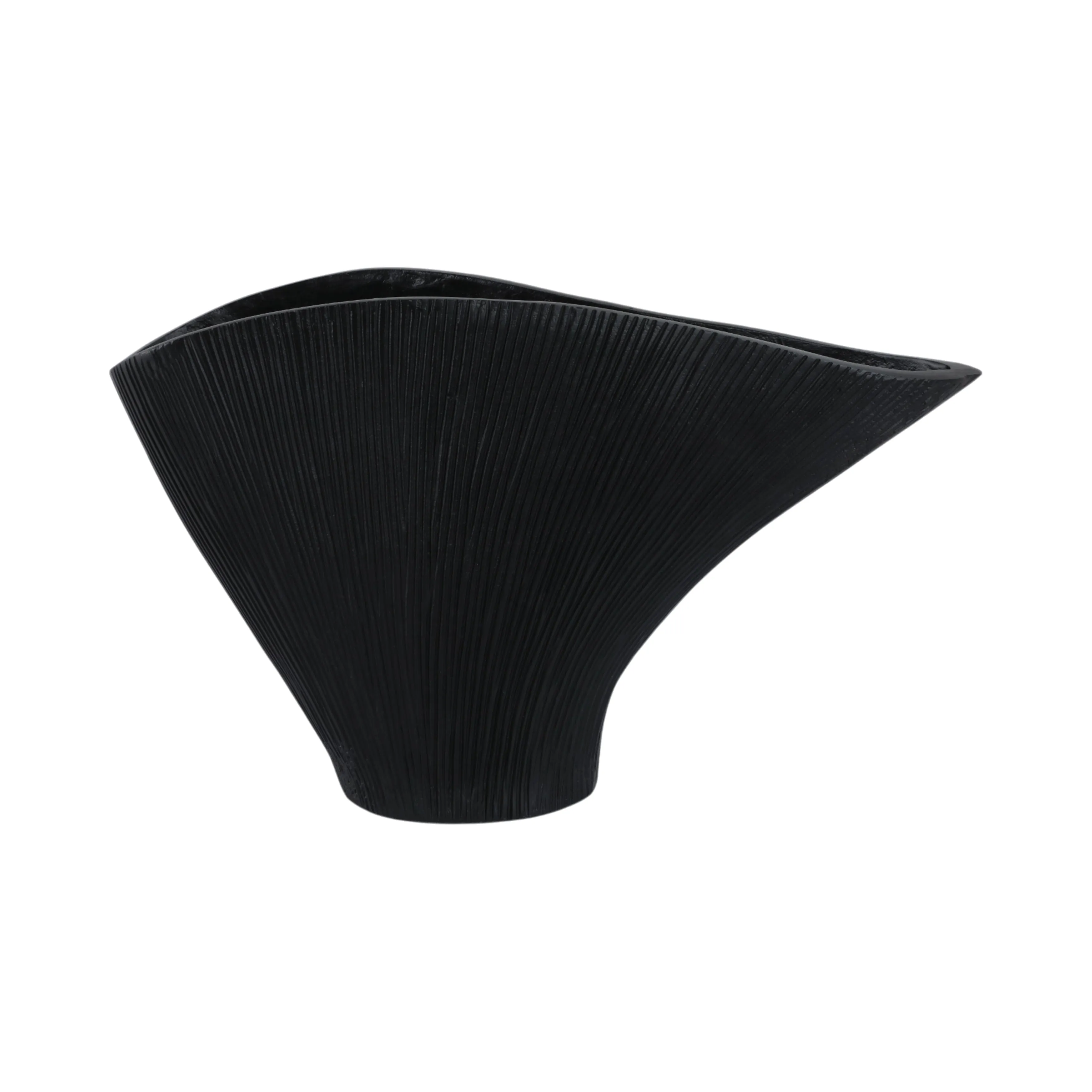 Metal, 16" Corinth Medium Black Vase