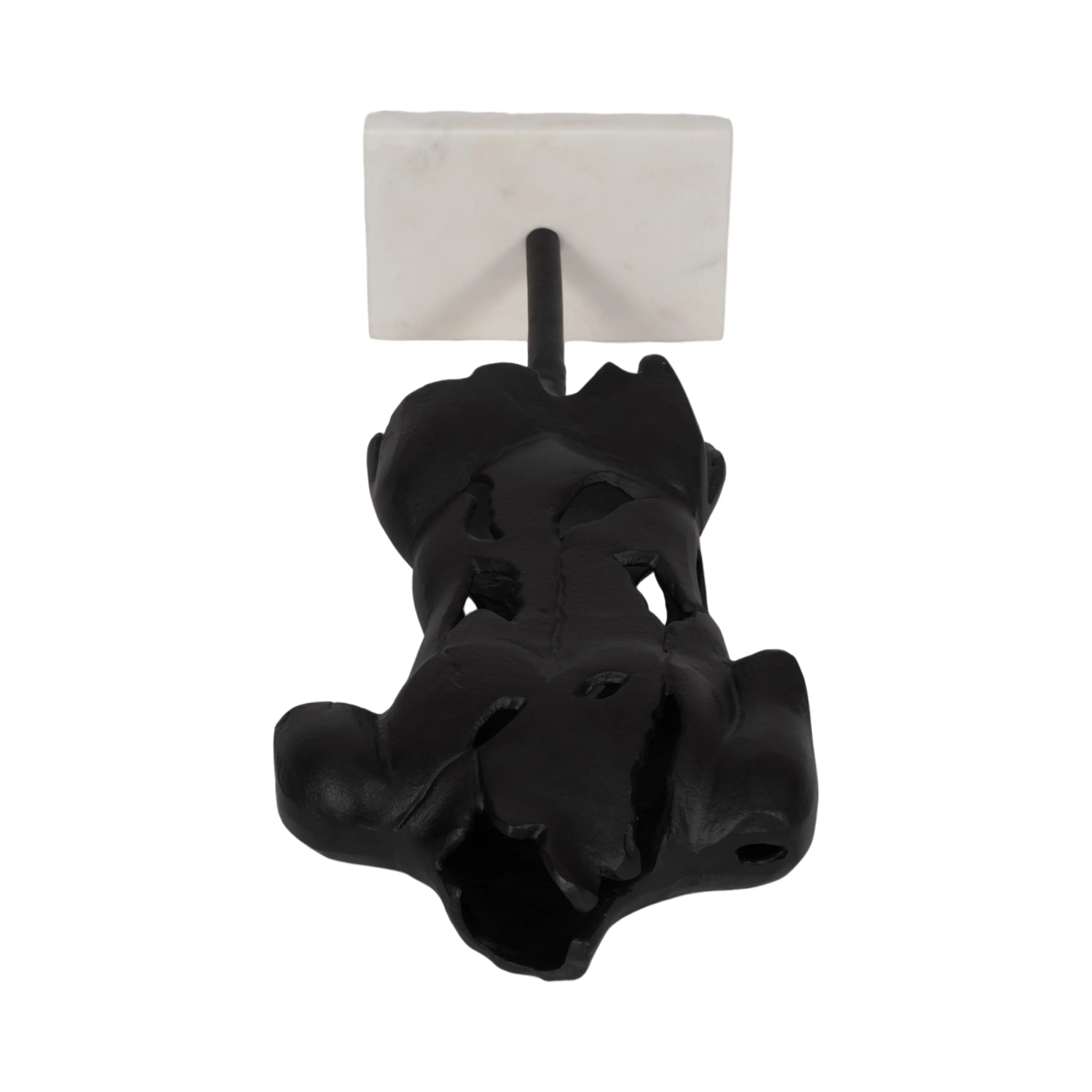 METAL, 16" CRACKED BUST ON STAND, BLACK