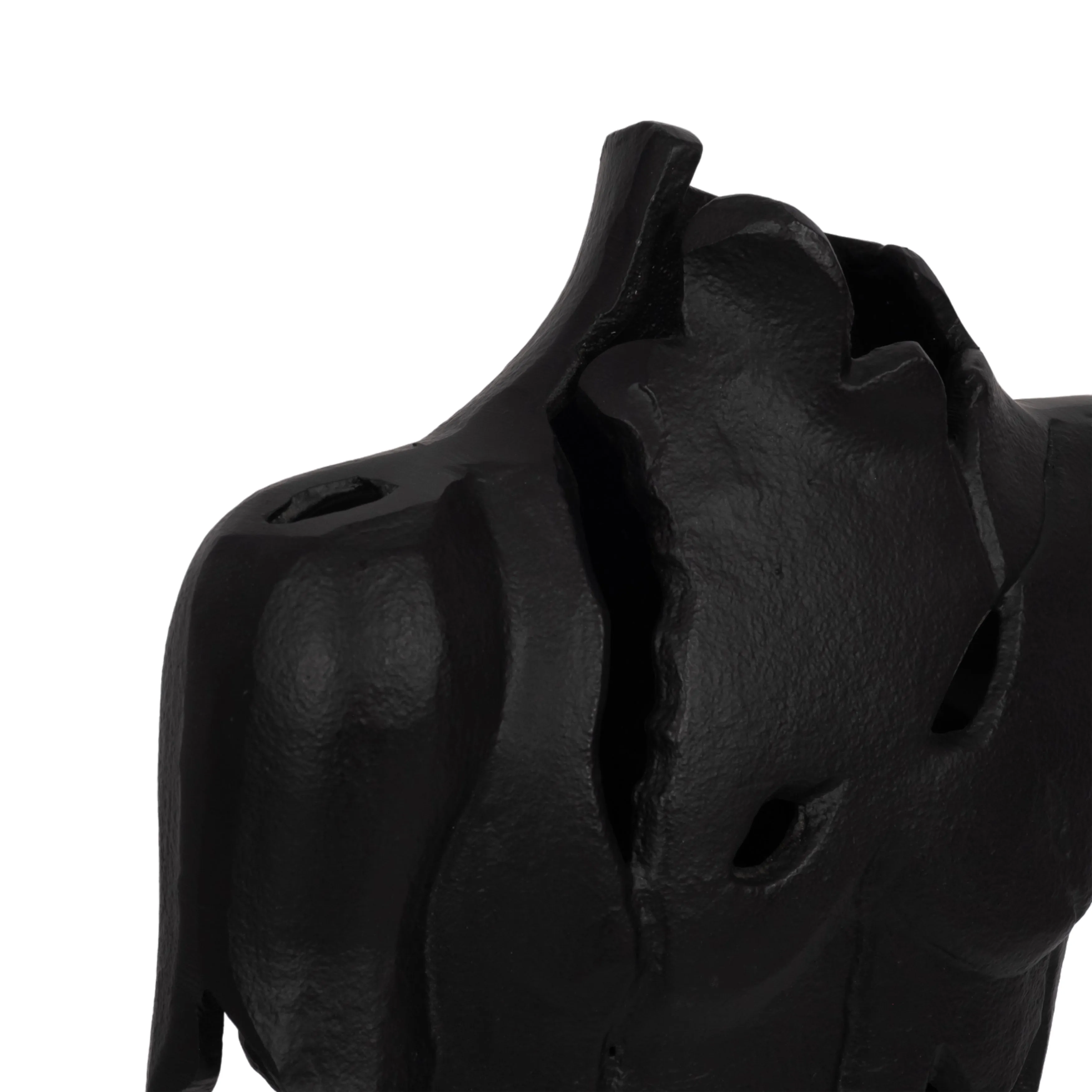 METAL, 16" CRACKED BUST ON STAND, BLACK