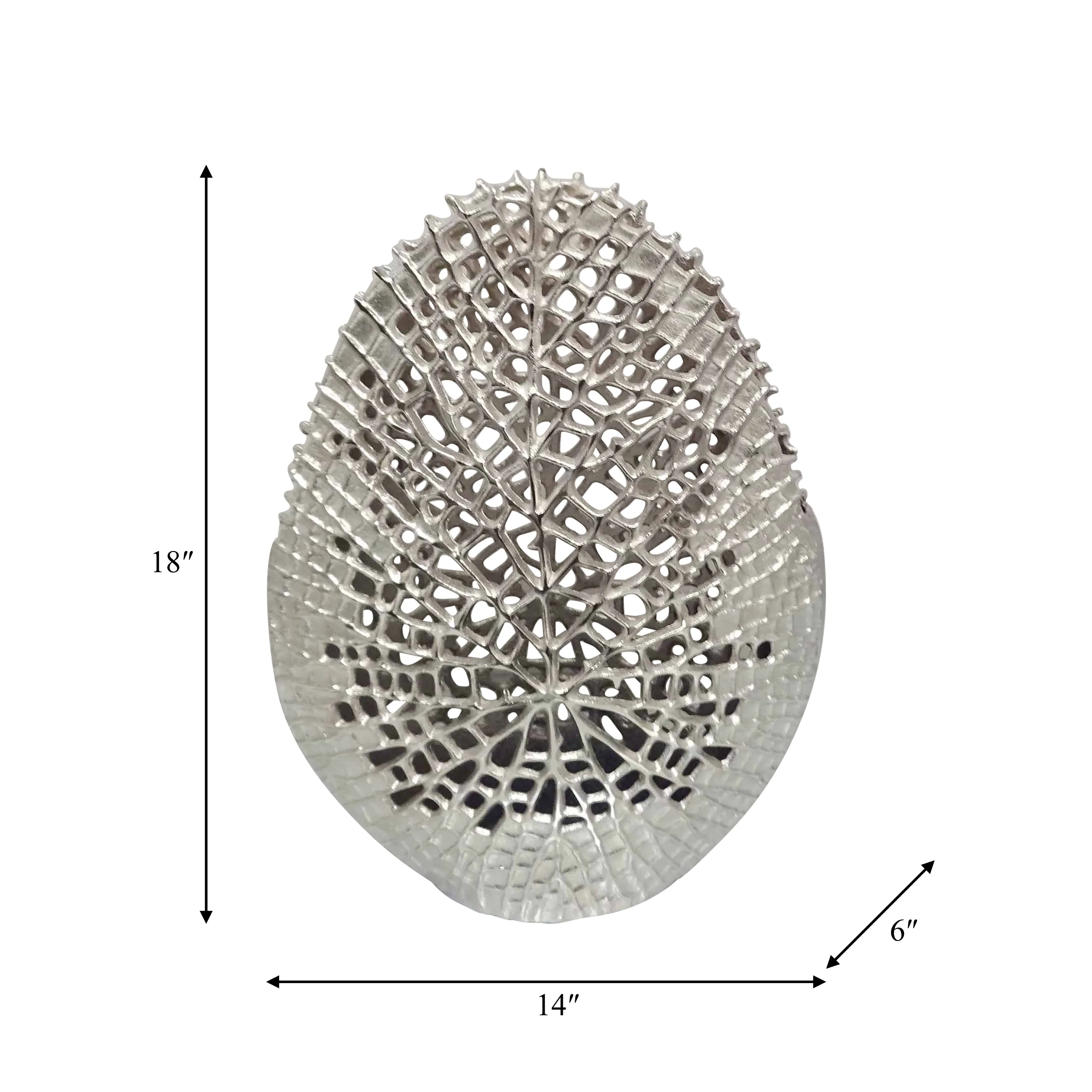 METAL, 18" CONTEMPORARY VASE, SILVER