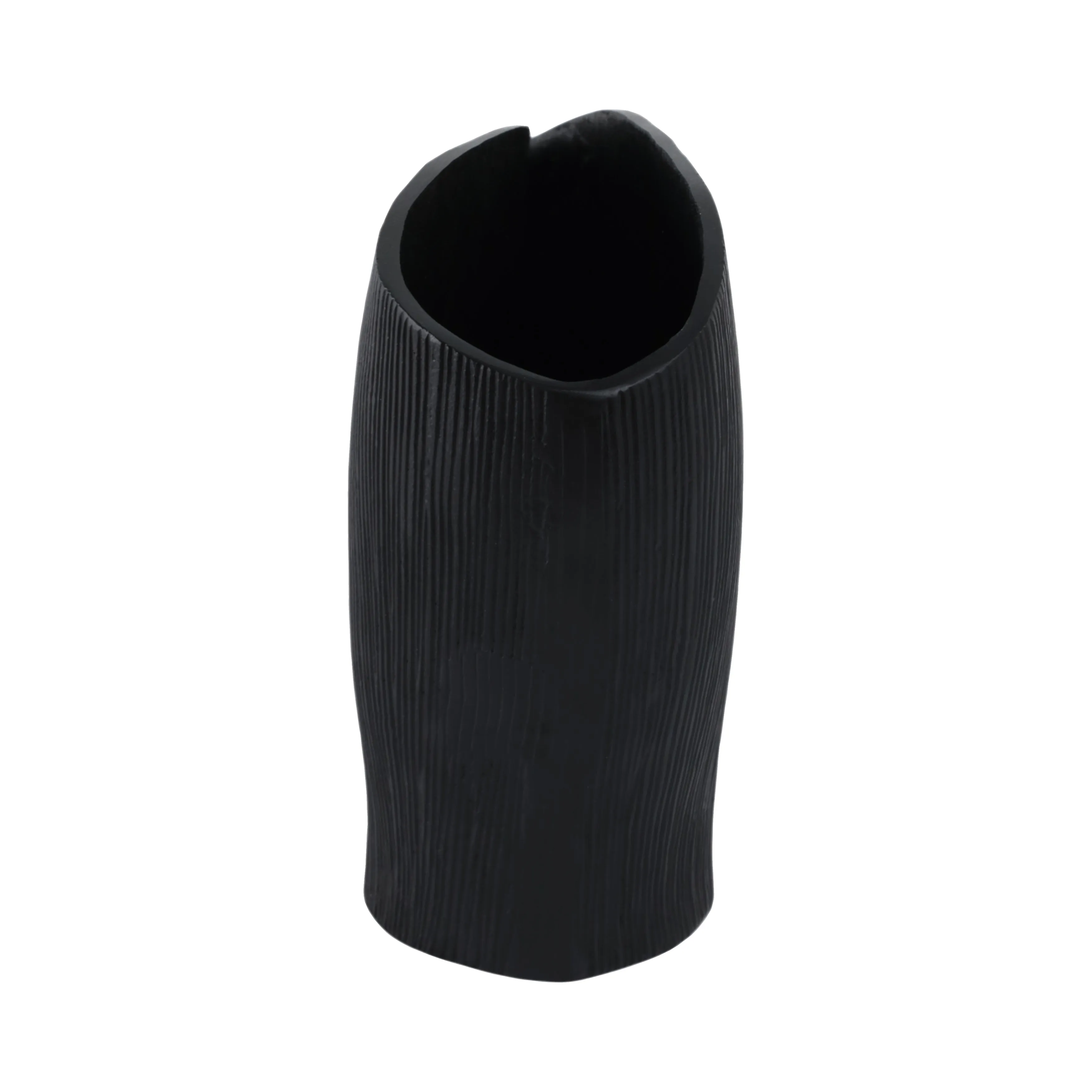 Metal, 18" Corinth Large Black Vase