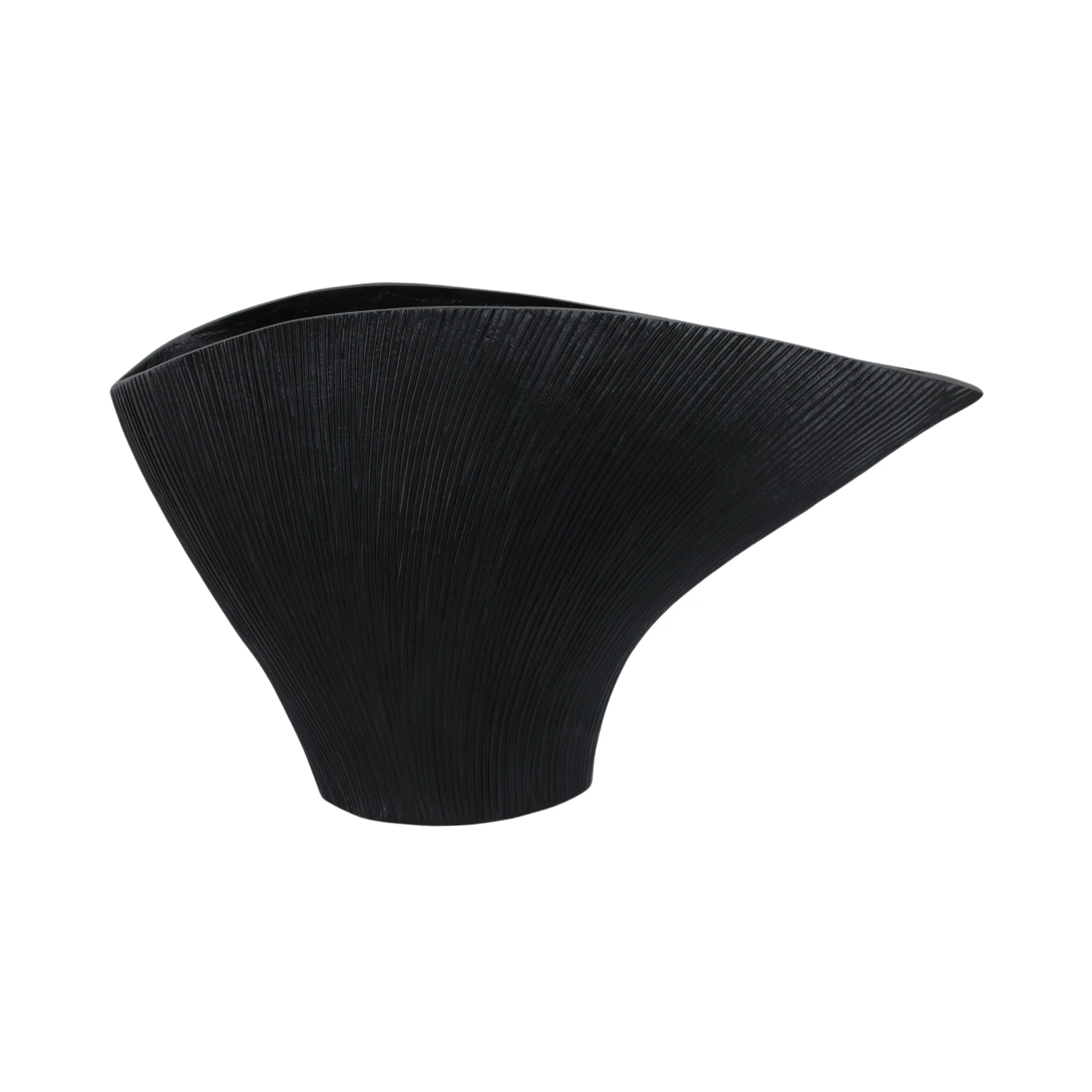 Metal, 18" Corinth Large Black Vase