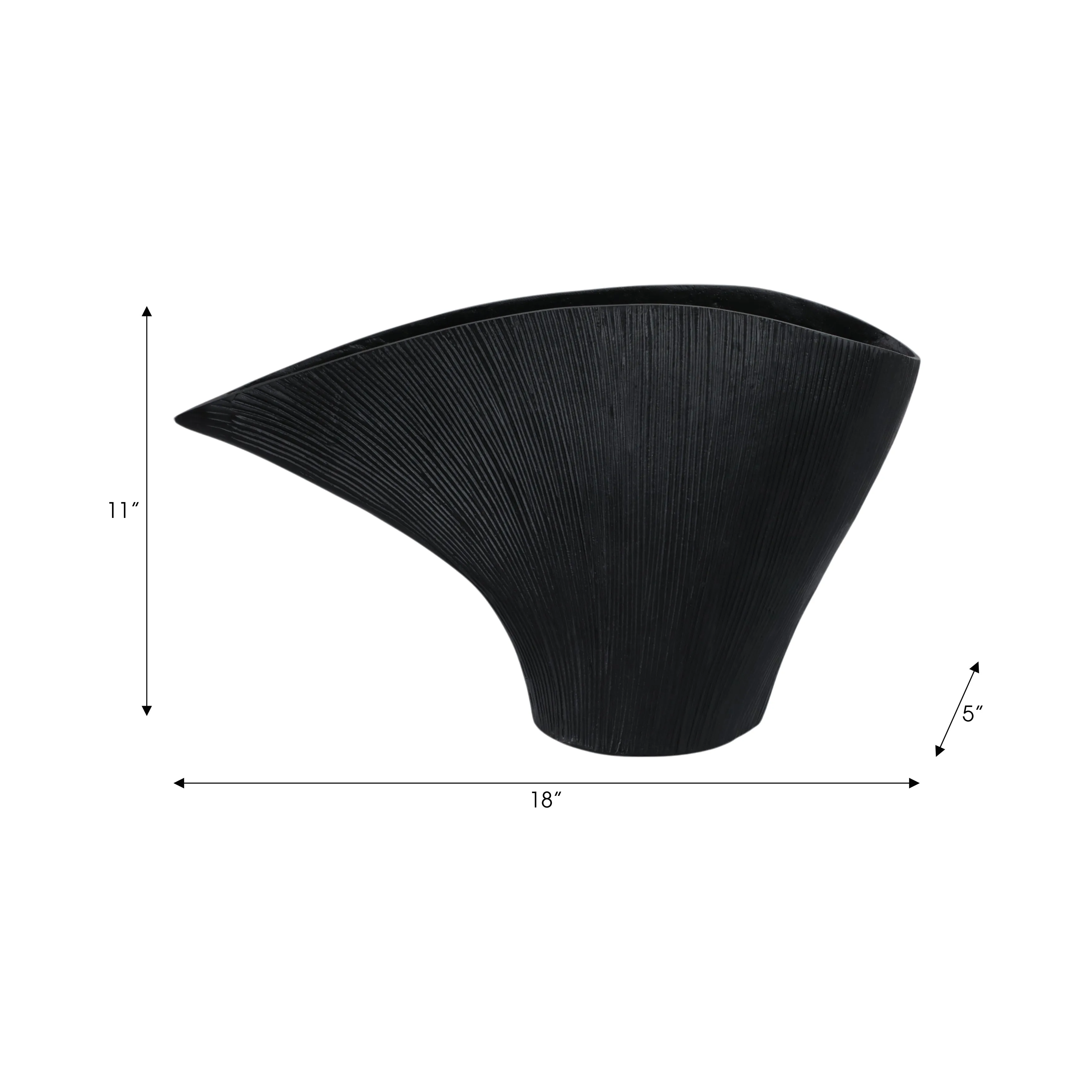 Metal, 18" Corinth Large Black Vase