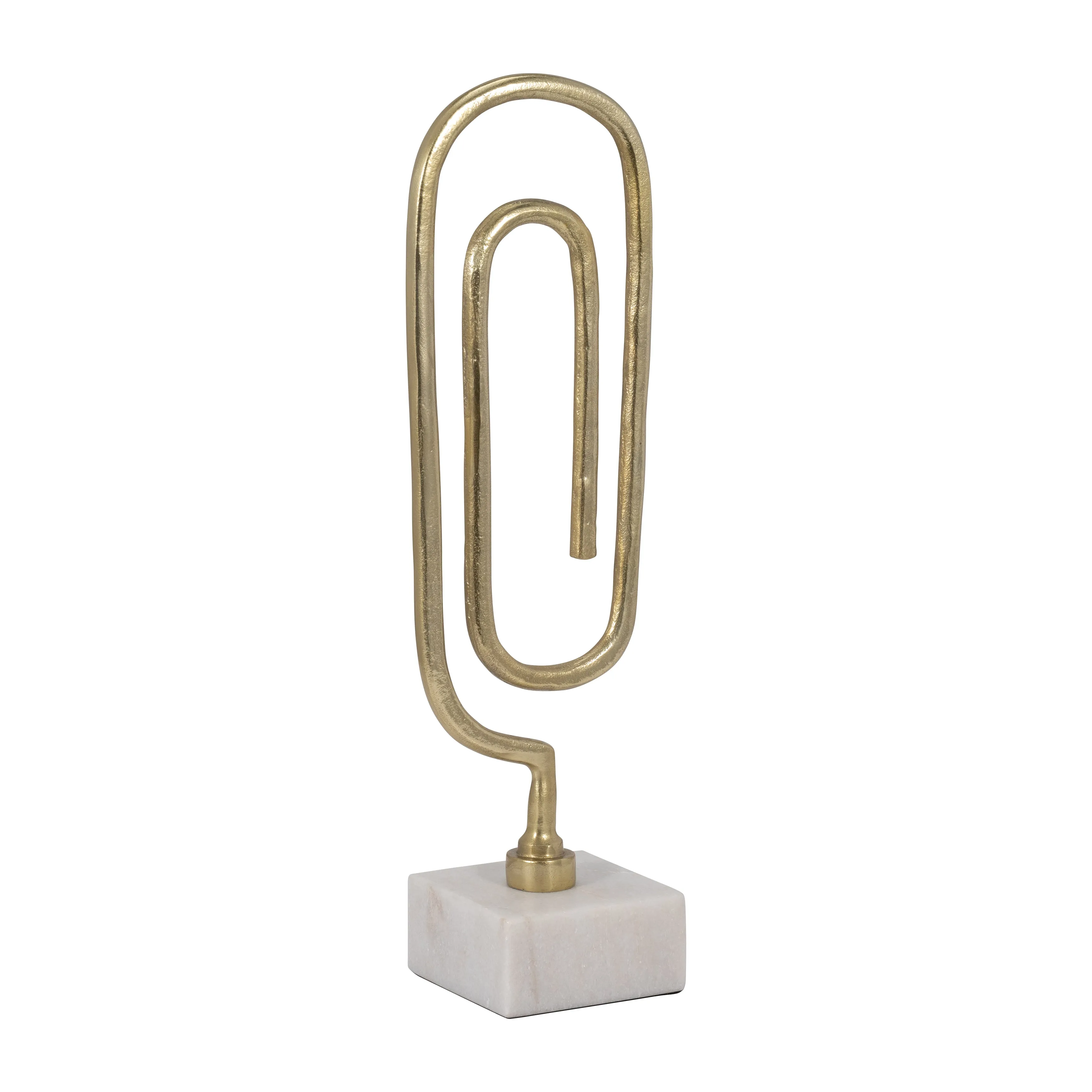 METAL, 18" PAPER CLIP SCULPTURE, GOLD
