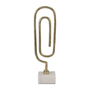 METAL, 18" PAPER CLIP SCULPTURE, GOLD